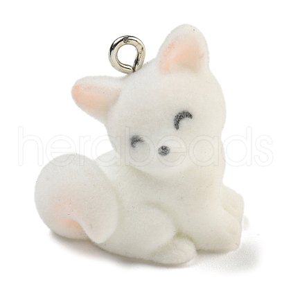 Flocking Resin Cute Pendants RESI-L043-01P-01-1