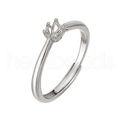   1Pc Adjustable Sterling Sliver Finger Ring Components FIND-PH0023-44-1