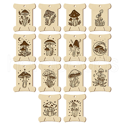 14Pcs 14 Style Plywood Thread Winding Boards WOOD-WH0060-01-1