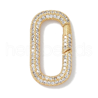 Rack Plating Brass Micro Pave Cubic Zirconia Twister Clasps KK-NH0002-19G-01-1