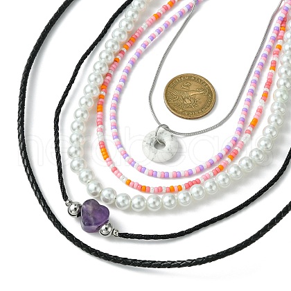 Mixed Necklaces NJEW-JN01482-1