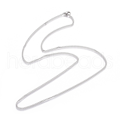 Unisex 304 Stainless Steel Curb Chain/Twisted Chain Necklaces X-STAS-D0002-34P-1