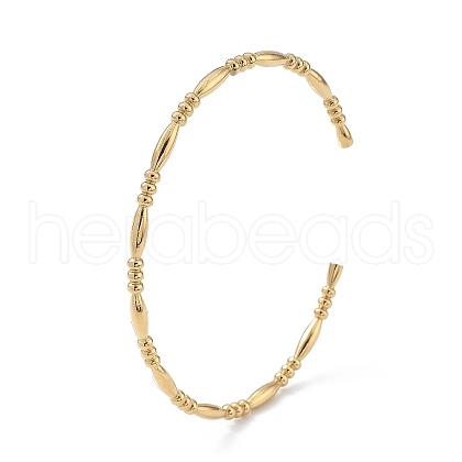 Ion Plating(IP) 304 Stainless Steel Cuff Bangles for Women BJEW-Z078-06G-1
