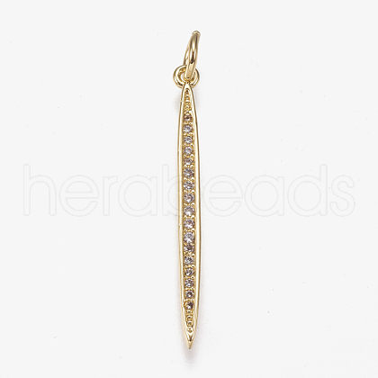 Brass Micro Pave Cubic Zirconia Pendants ZIRC-K074-15-01G-1