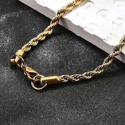 304 Stainless Steel Rope Chain Necklaces NJEW-P047-40-1