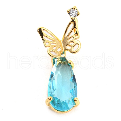 Brass Pave Cubic Zirconia Pendants KK-Q794-01E-G-1