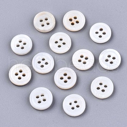 Natural Freshwater Shell Buttons SHEL-R113-04-1