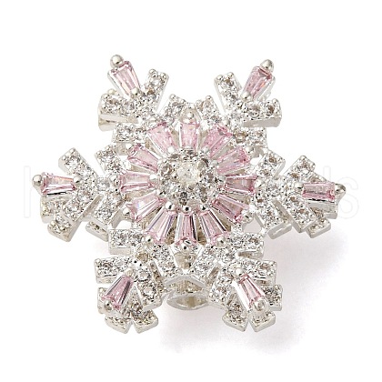 Brass Micro Pave Cubic Zirconia Beads KK-D378-19P-02-1