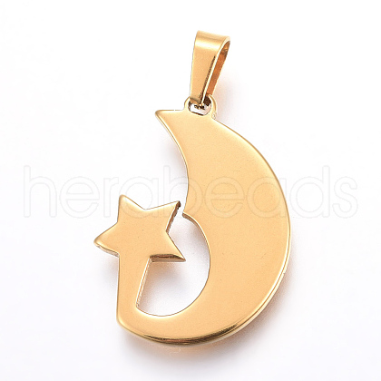 304 Stainless Steel Pendants STAS-I096-06G-1