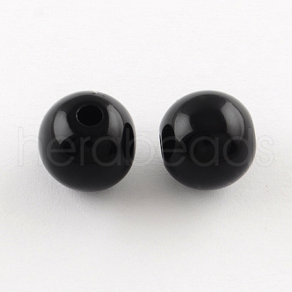 Round Opaque Acrylic Beads SACR-R865-8mm-01-1