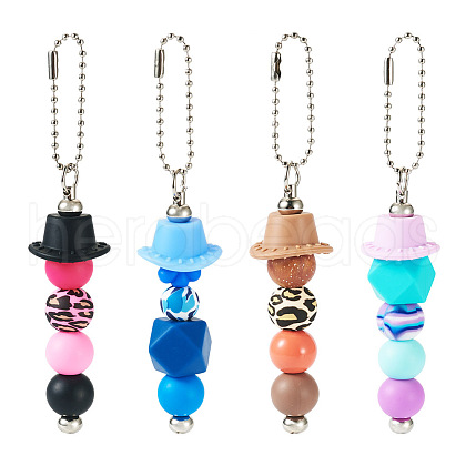 Silicone Bead Pendant Decoration HJEW-TA00189-1