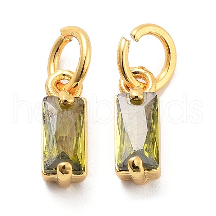 Brass Micro Pave Cubic Zirconia Charms ZIRC-F111-03G-09-1