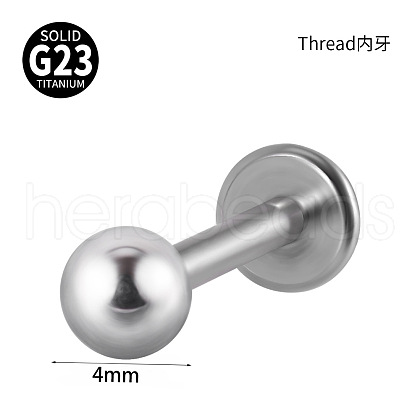 G23 Titanium 17 Gauge Internally Threaded Labrets WGEEA58-10-1