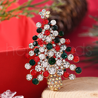 Christmas Theme Alloy Rhinestone Brooch Pin LK2414-15-1