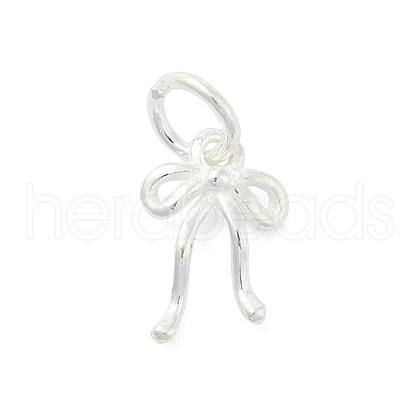 925 Sterling Silver Bowknot Charms with Jump Rings STER-M021-01S-02-1