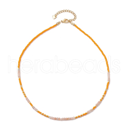 Bohemian Style Natural Sunstone Beaded Necklaces NJEW-JN04658-03-1