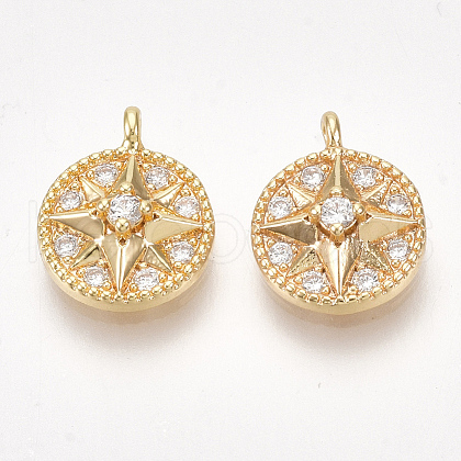 Brass Micro Pave Cubic Zirconia Charms KK-S350-290-1