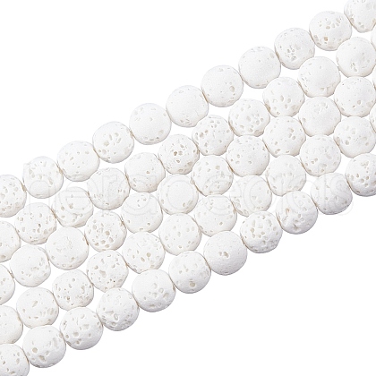 Synthetic Lava Rock Beads Strands G-S247-6mm-08-1-1