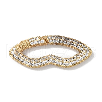 Rack Plating Brass Micro Pave Cubic Zirconia Twister Clasps KK-NH0002-17G-01-1