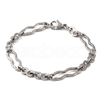 Tarnish Resistant 201 Stainless Steel Link Chain Bracelets BJEW-B078-95P-1