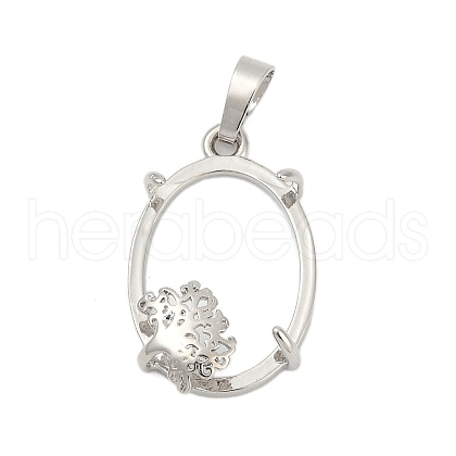 Brass Pendant Cabochon Settings KK-S521-07P-1