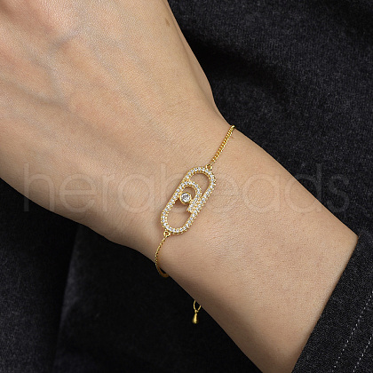 Brass Oval Link Bracelets LB3469-1-1