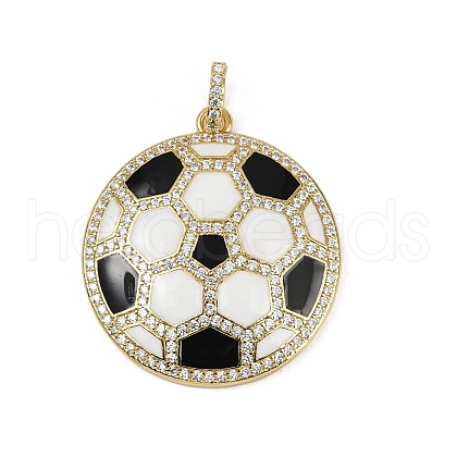 Brass Enamel & Micro Pave Cubic Zirconia Pendants KK-M322-06G-02-1