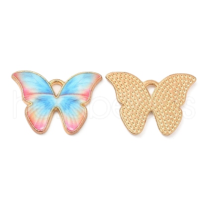 Light Gold Tone Alloy Enamel Pendants ENAM-M059-05KCG-06-1