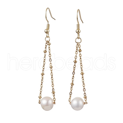 Mother's Day Jewellery Natural Cultured Freshwater Pearl Dangle Earrings EJEW-JE05936-02-1