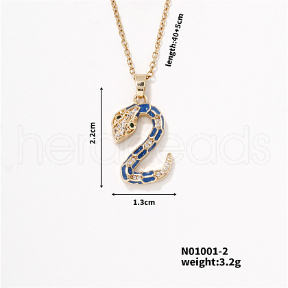 Trendy Snake Pendant Necklace MU5587-2-1