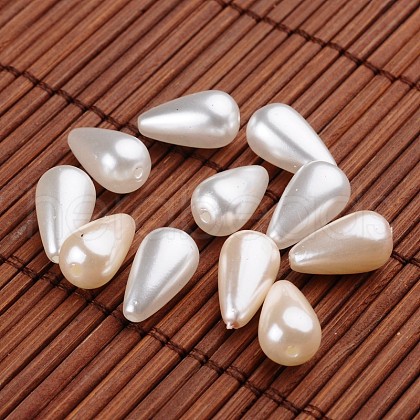 Teardrop Acrylic Imitation Pearl Beads X-OACR-O002-2461-1