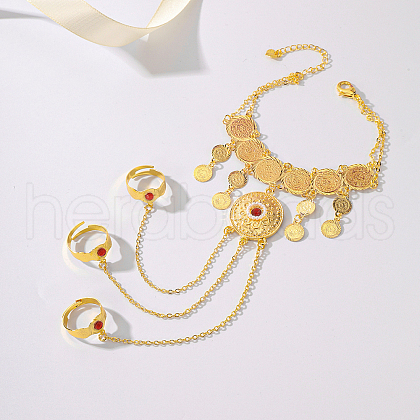 Elegant Classical Copper Plated Gold Coin Lady Finger Bracelets XM0819-1