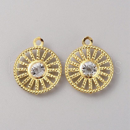 Iron Rhinestone Pendants IFIN-TAC0052-43D-1