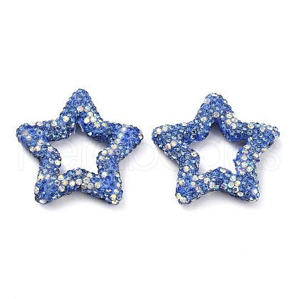 Star Shape Polymer Clay Rhinestone Beads CLAY-NH0001-06H-1