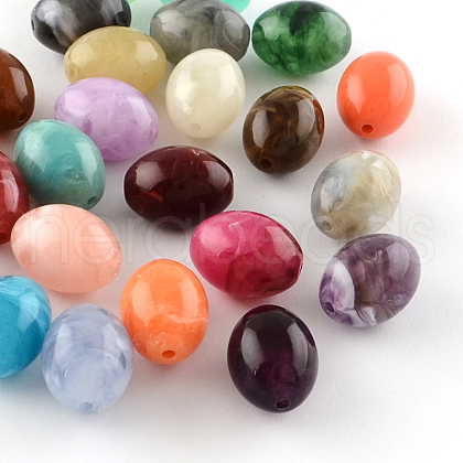 Oval Imitation Gemstone Acrylic Beads OACR-R049-M-1