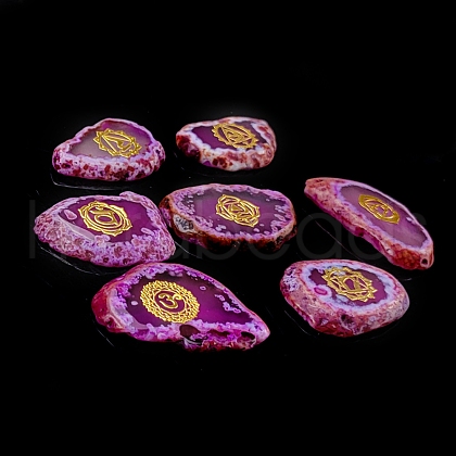 Mother's Day Gifts Chakra Natural Agate Nuggets Stone PW-WG57447-07-1
