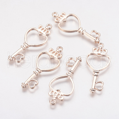 Long-Lasting Plated Alloy Open Back Bezel Pendants PALLOY-P166-13RG-A-1