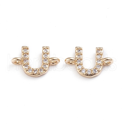 Brass Micro Pave Cubic Zirconia Letter Links ZIRC-I042-16G-U-1