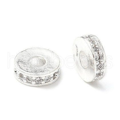 Brass Micro Pave Cubic Zirconia Spacer Beads KK-A254-27S-1