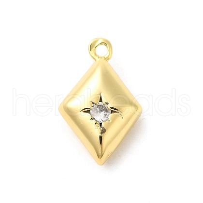 Real 18K Gold Plated Rack Plating Brass Micro Pave Cubic Zirconia Pendants KK-S396-04A-1