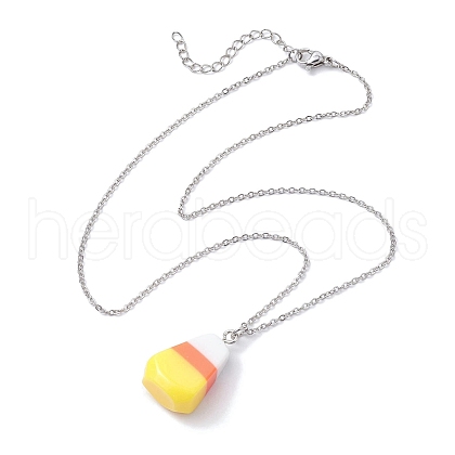 Resin Pendant Necklaces NJEW-JN04845-1