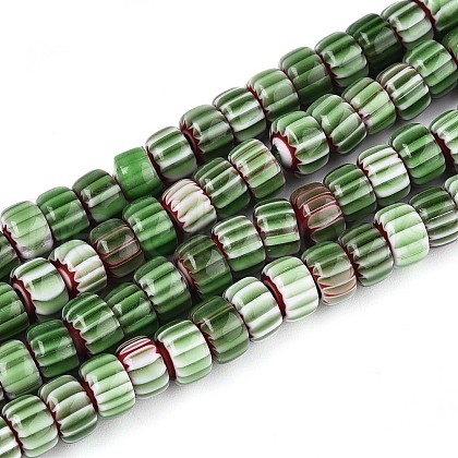 Handmade Millefiori Glass Beads Strands LAMP-T021-27A-05-1