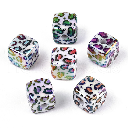 UV Plating Opaque Acrylic Beads OACR-T028-72-1