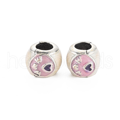 Rack Plating Alloy Enamel European Beads MPDL-N039-172-1