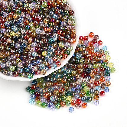 Transparent Colours Rainbow Glass Seed Beads SEED-N007-08-1
