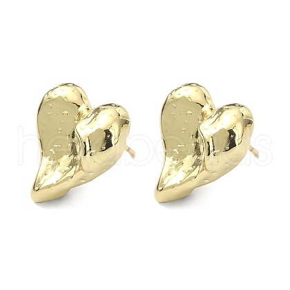 Rack Plating Brass Heart Stud Earrings for Valentine's Day EJEW-Q780-12G-1