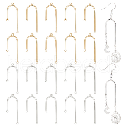 BENECREAT 20Pcs 2 Colors Brass Pendants KK-BC0009-25-1