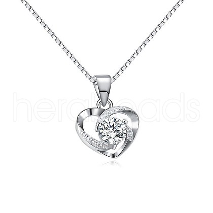 Anti-Tarnish Rhodium Plated 925 Sterling Silver Pendants ZIRC-BB50406-A-1