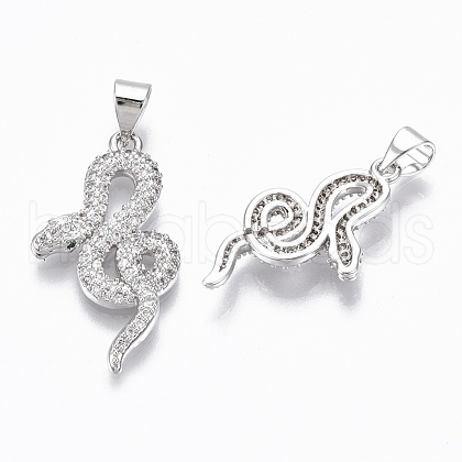 Brass Micro Pave Cubic Zirconia Pendants ZIRC-R109-047P-NF-1