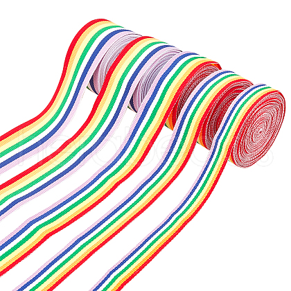 Fingerinspire Stripe Double Face Rainbow Ribbon OCOR-FG0001-06-1